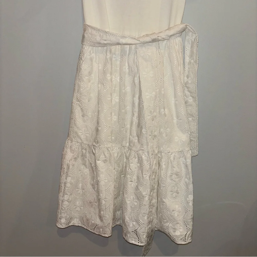 Kate Spade White Mixed Media Fit & Flare Dress Size XXS